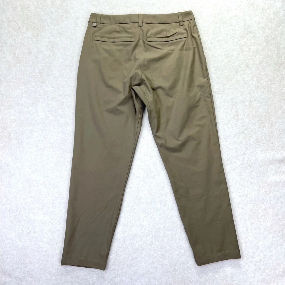 Lululemon Commission Slim Fit Pant 32 Recycled Polyester Khaki Green Golf Chino